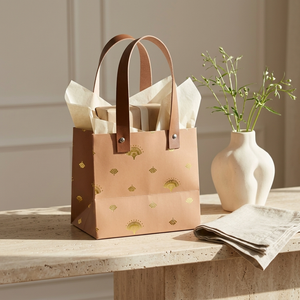 Gingko Foiled Gift Bag (6.4 in × 6 × 4.5 inches)