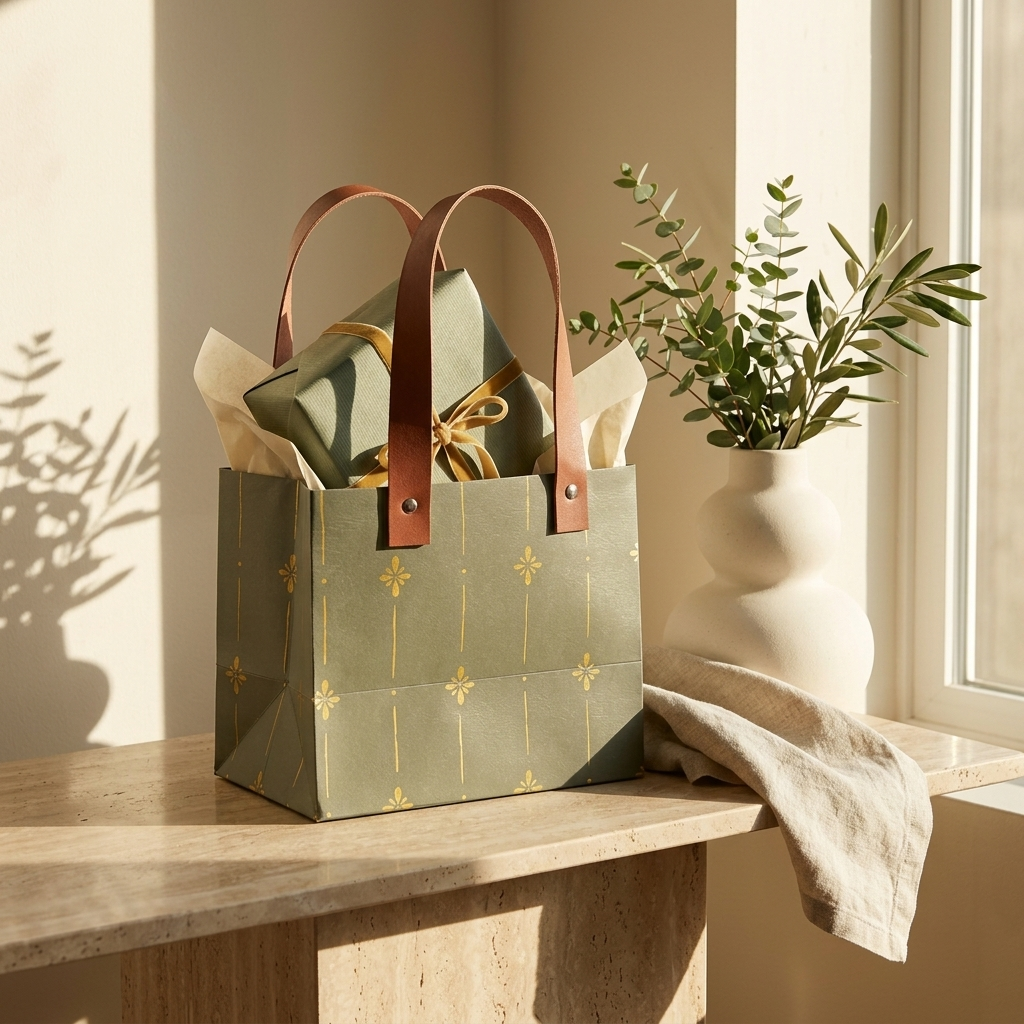Petals Foiled Gift Bag (6.4 in × 6 × 4.5 inches)