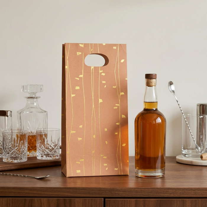 Birch Foiled Bottle Bag (7 × 14 × 4.5 inches)