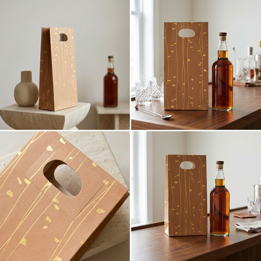 Birch Foiled Bottle Bag (7 × 14 × 4.5 inches)