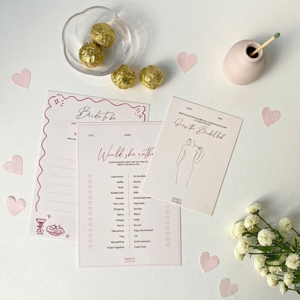Bridal shower games (set of 30)