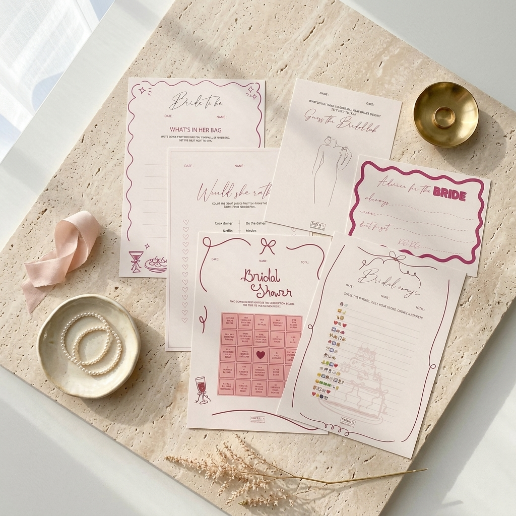 Bridal shower games (set of 30)
