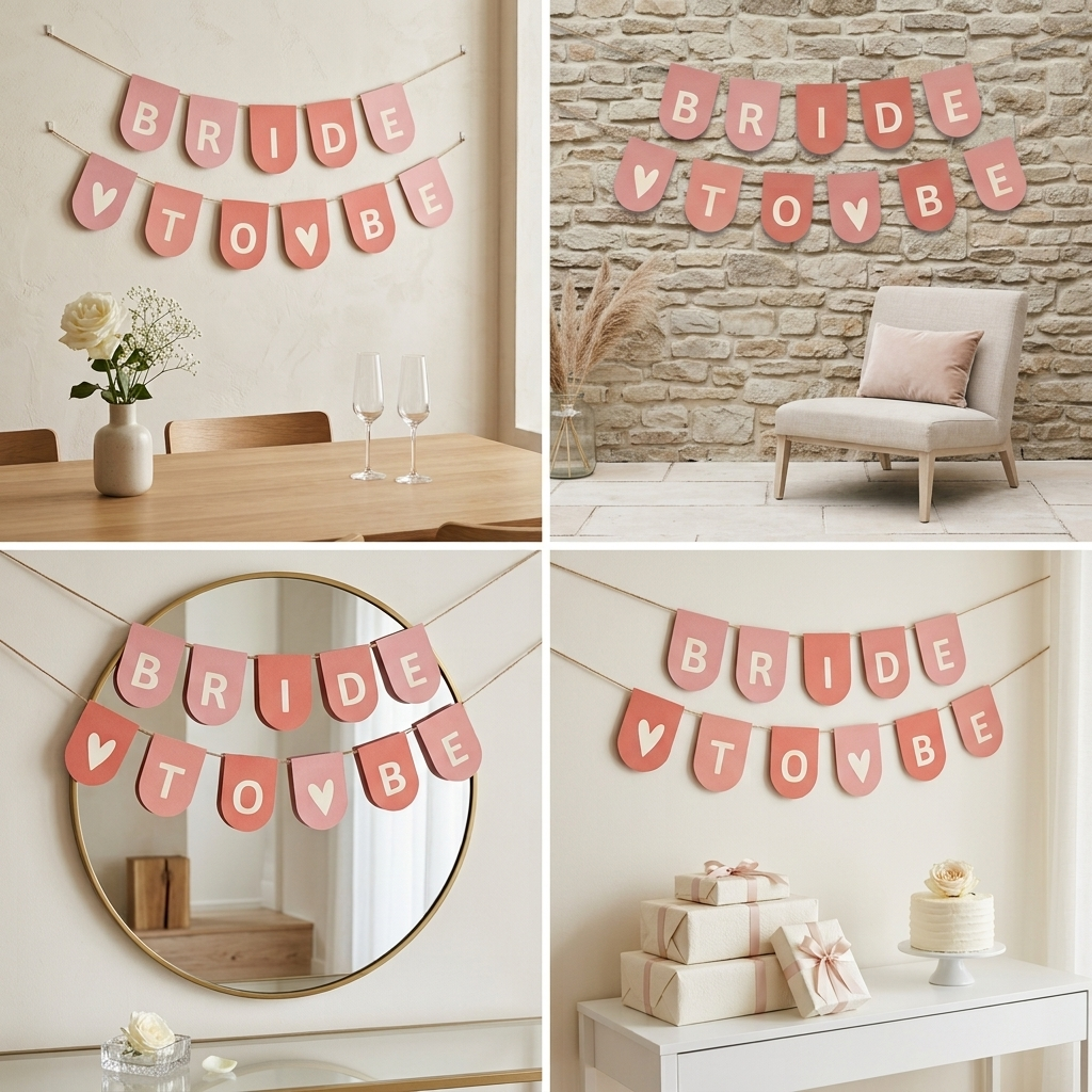 Pink bride to be buntings