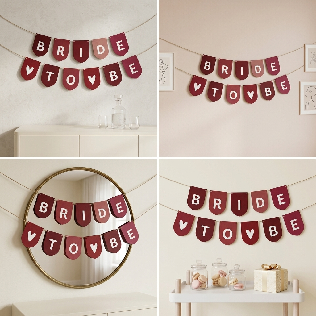 Red bride to be buntings