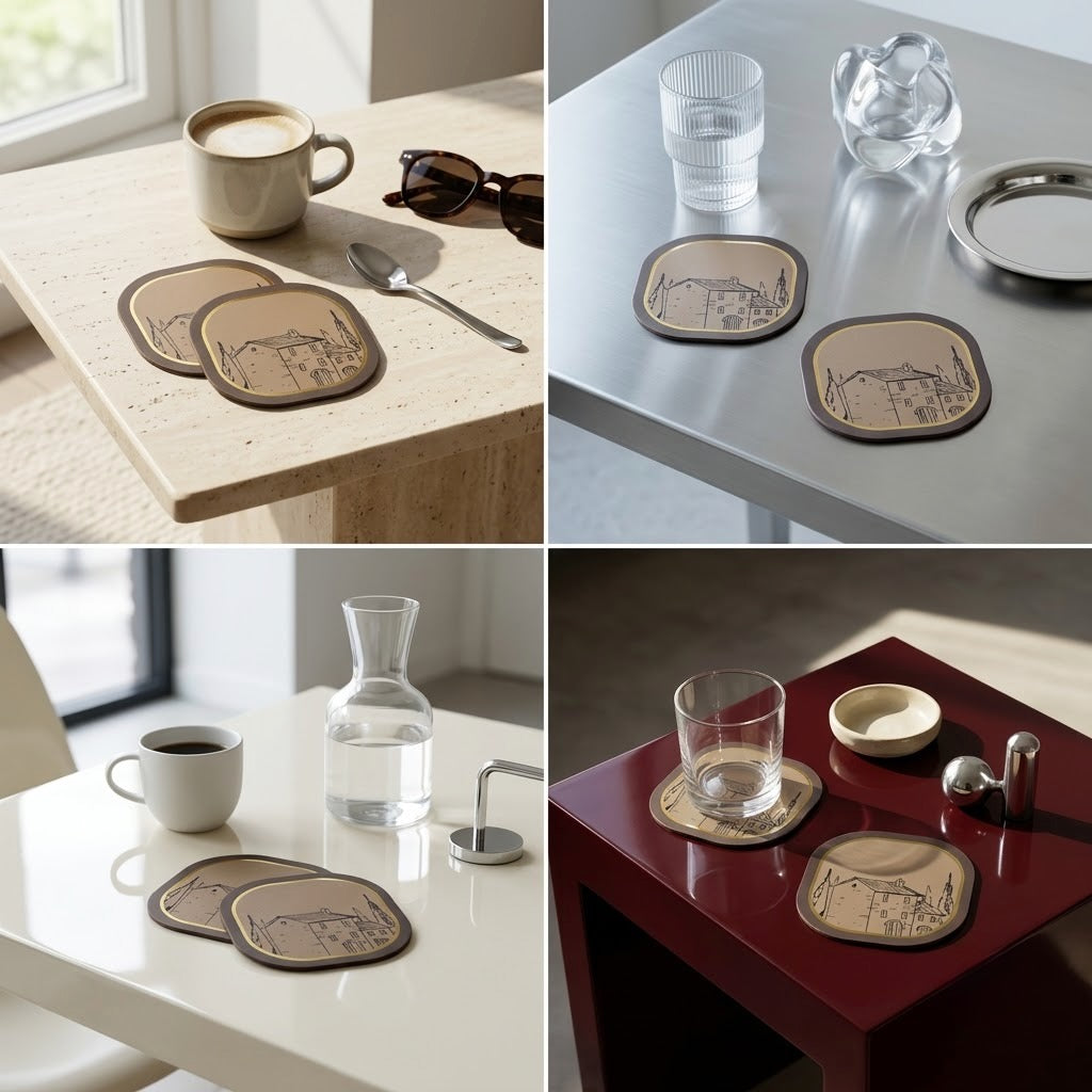 Tuscany II Foiled Coasters