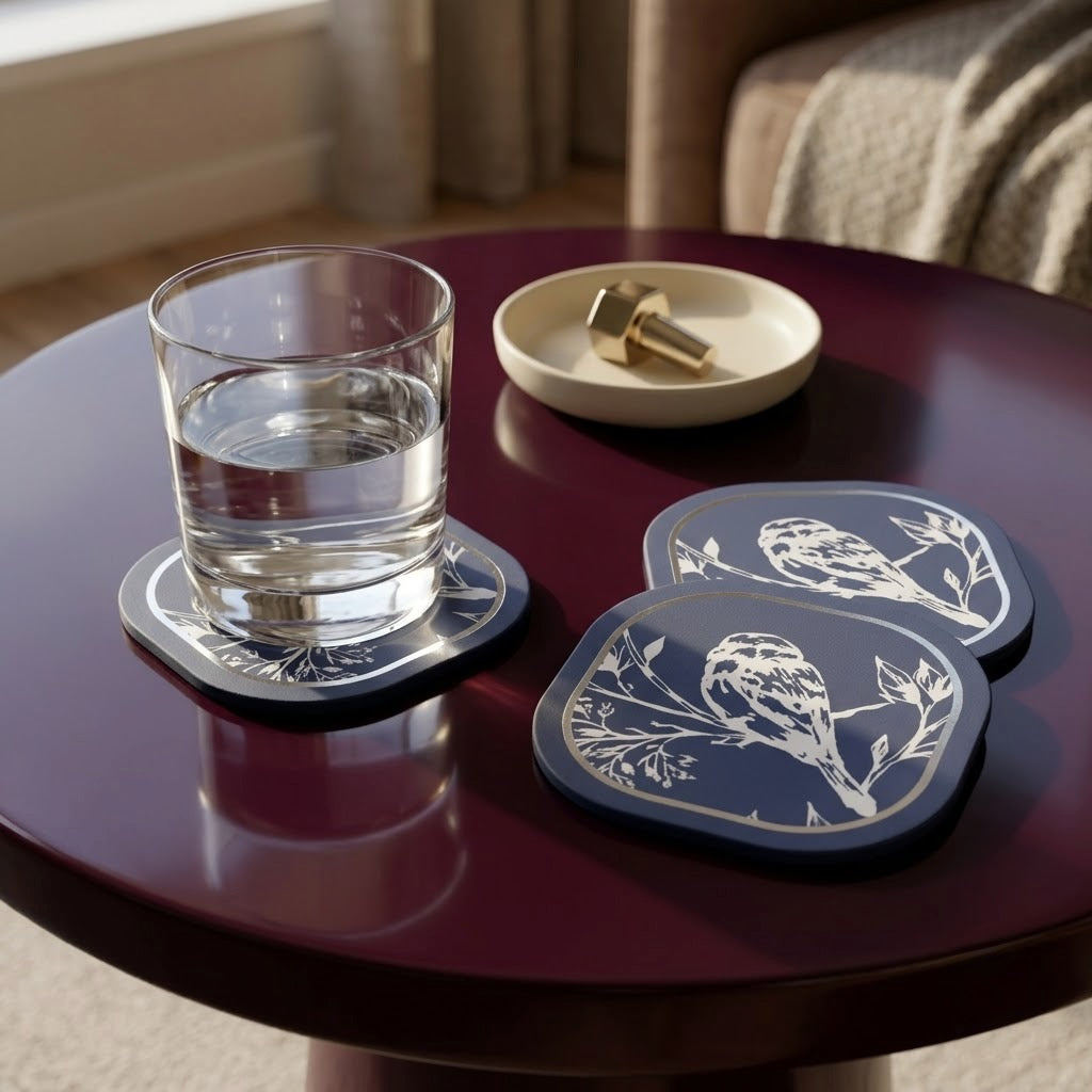 Blue Jay II Foiled Coasters