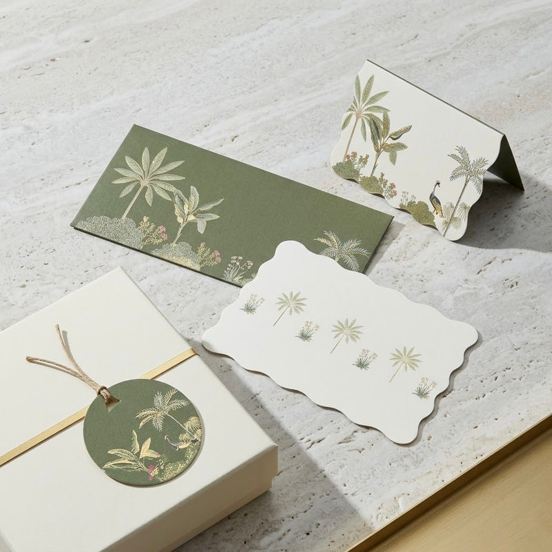 Garden pavilion Foiled Gifting Set — Money Envelope + Note Card + Tag + Folded Card