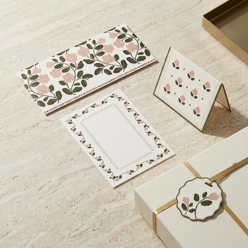 Camellia Gifting Set — Money Envelope + Note Card + Tag + Folded Card