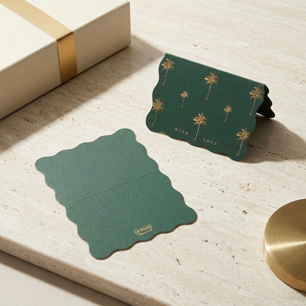 Tropical foiled folded cards