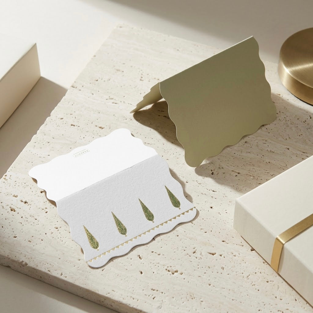 Cypress foiled folded cards