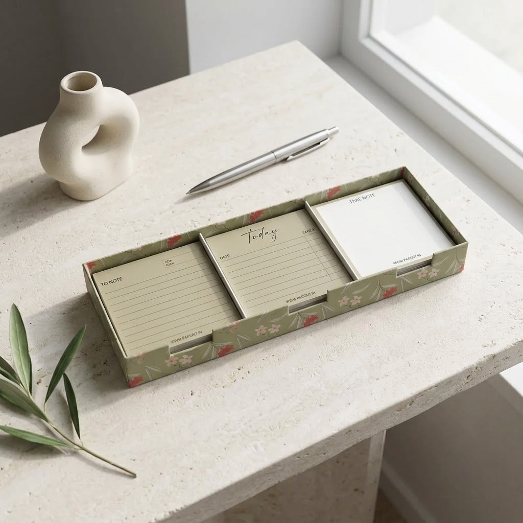 Floral memo pads box