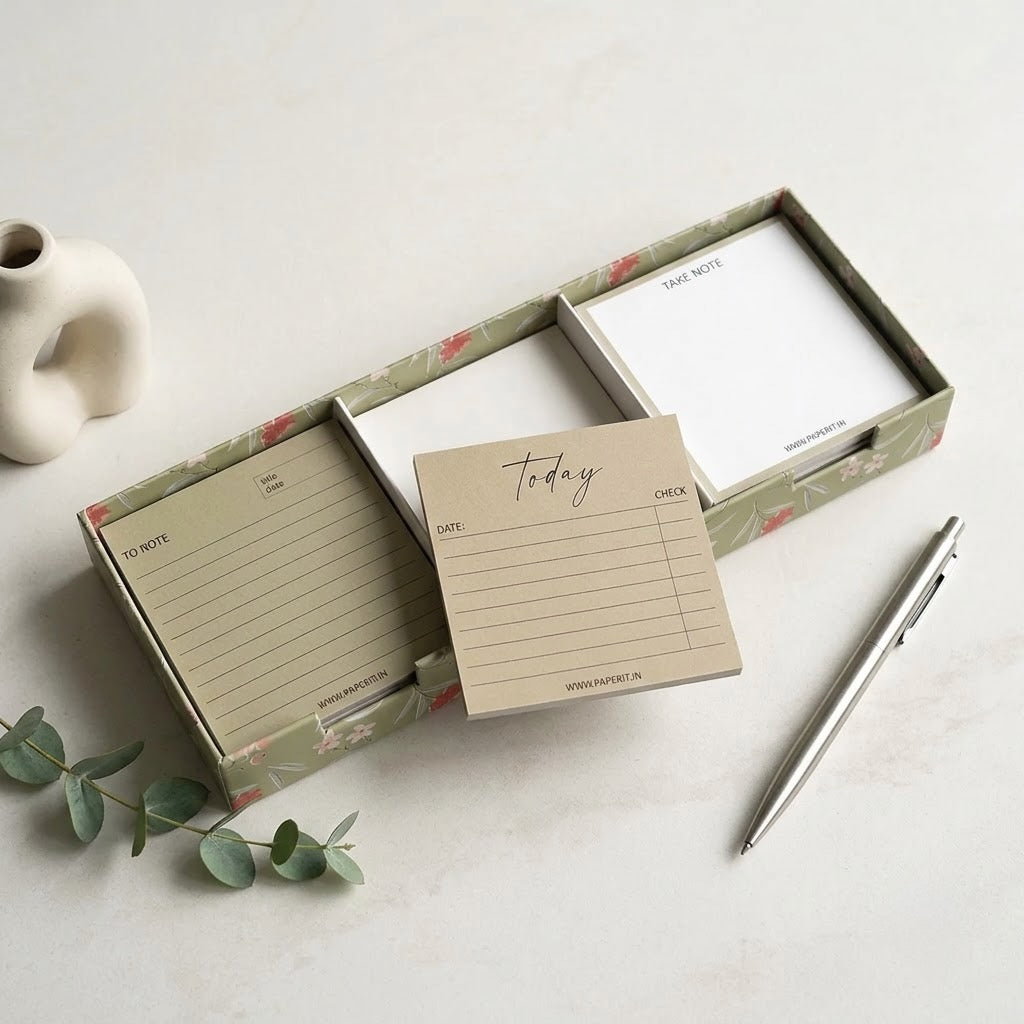 Floral memo pads box