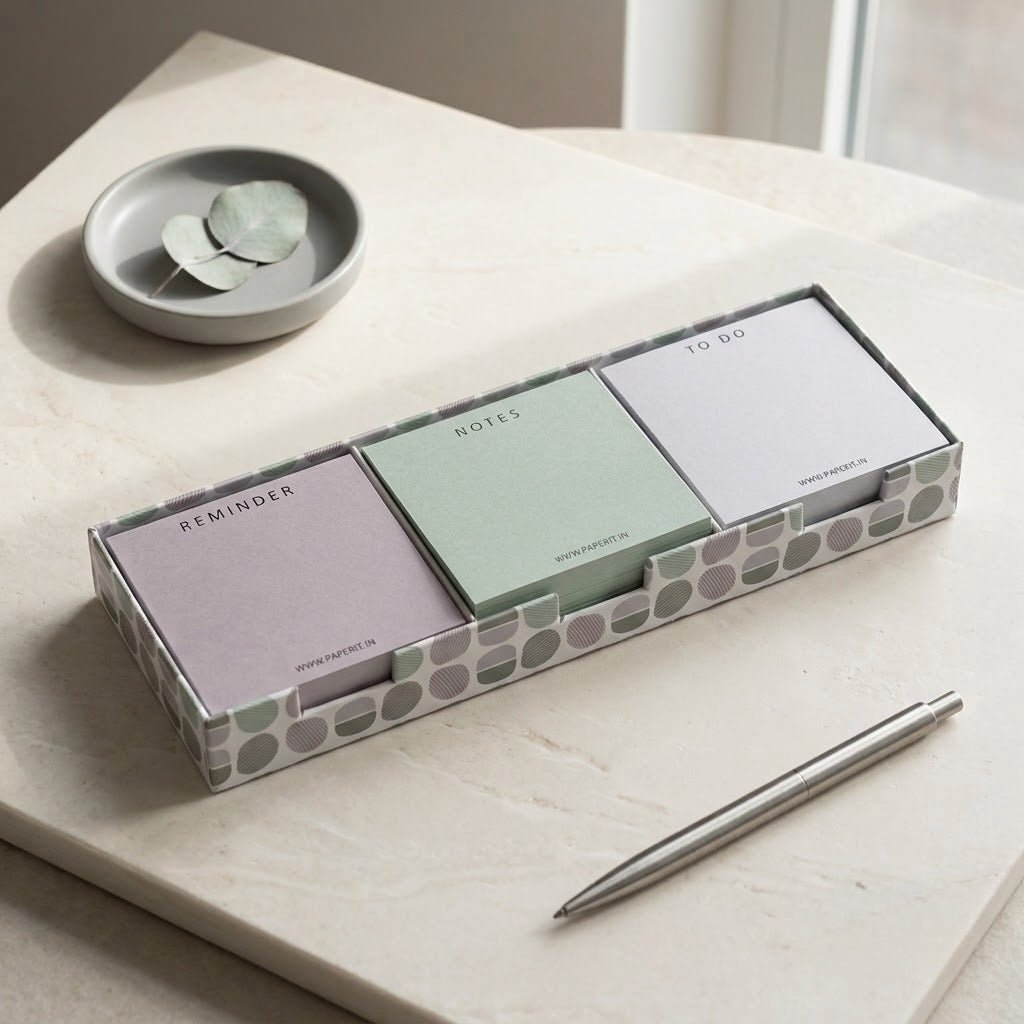 Abstract memo pads box