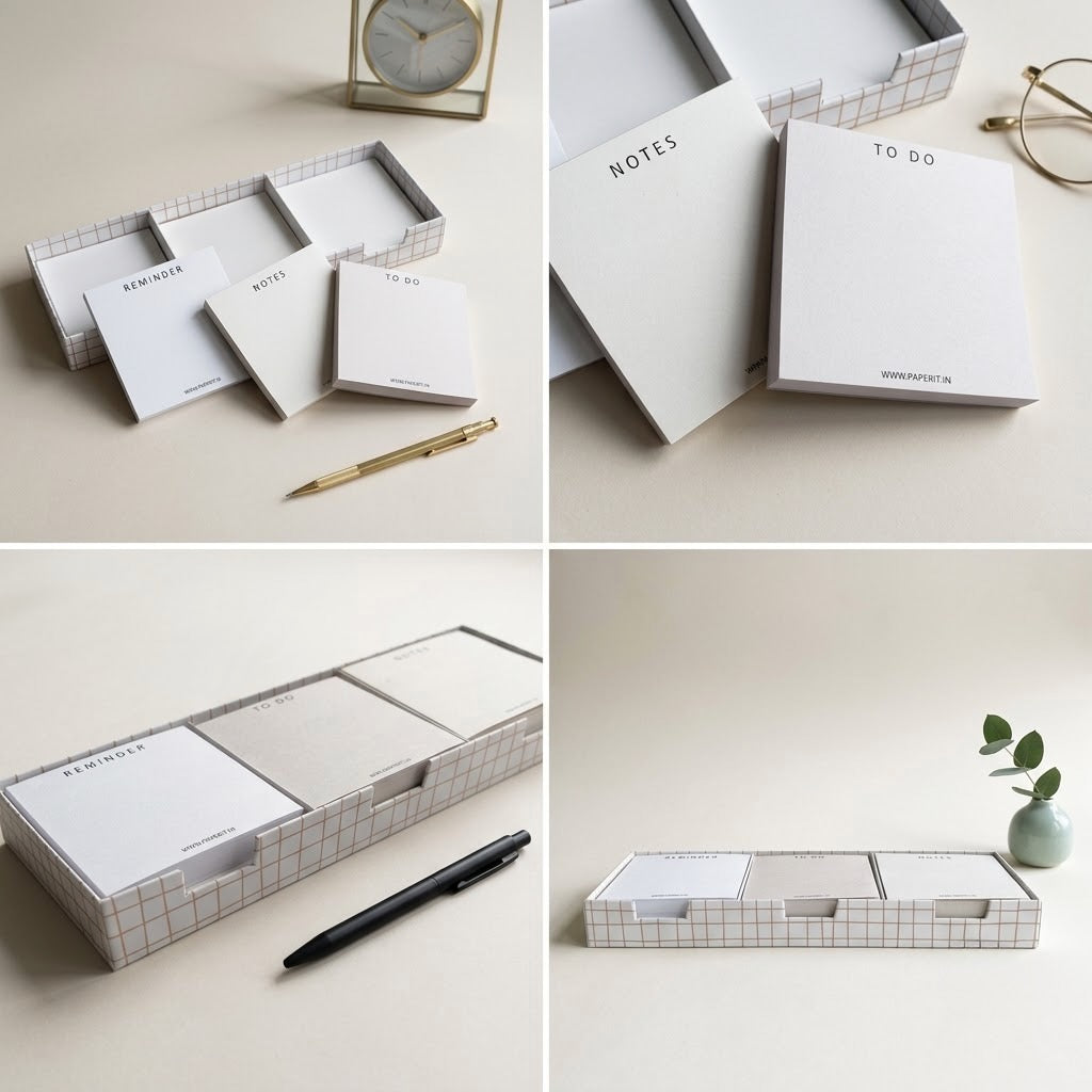 Grid memo pads box