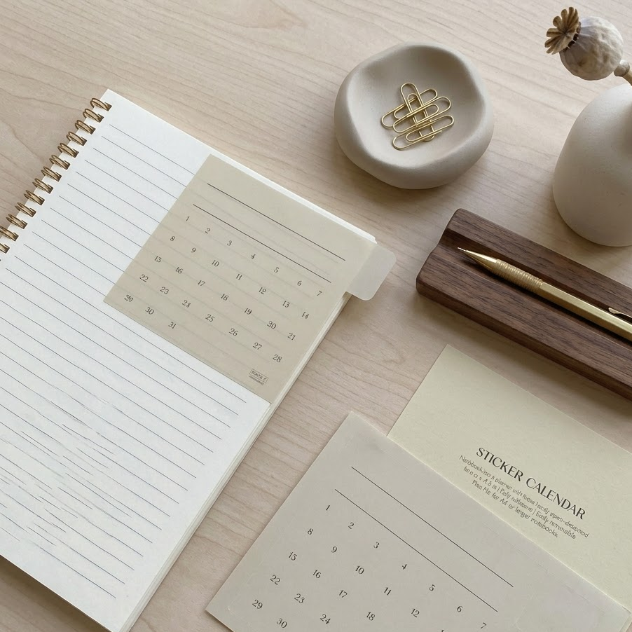 Almond undated sticker calendar
