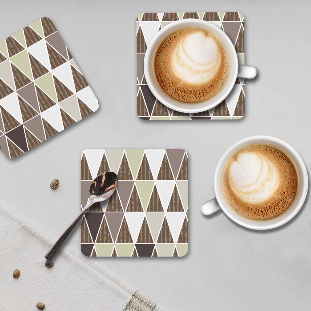 Brown Mosaic coasters <br/> set of 6 - PAPER-IT