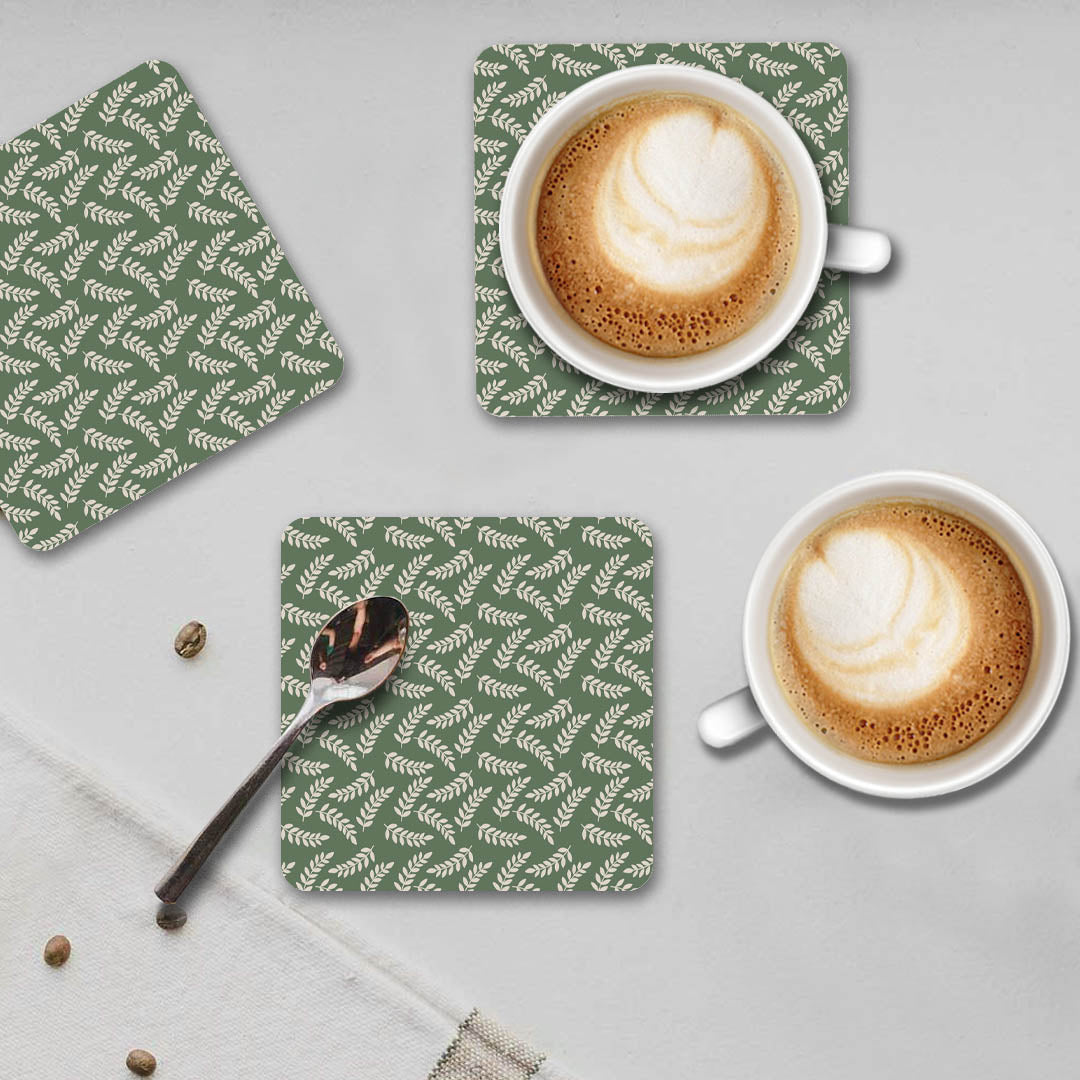 Green coasters <br/> set of 6 - PAPER-IT