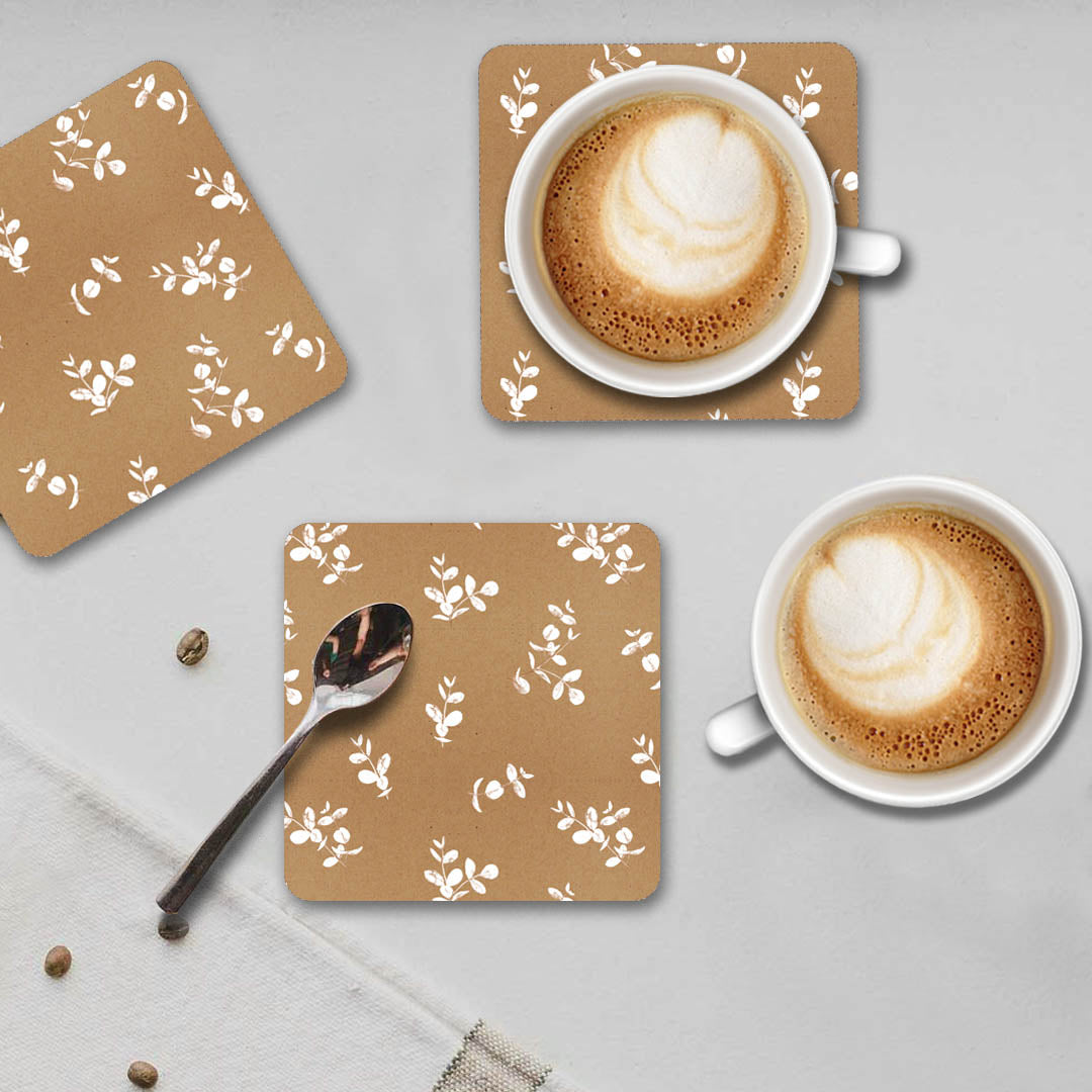 Brown coasters <br/> set of 6 - PAPER-IT