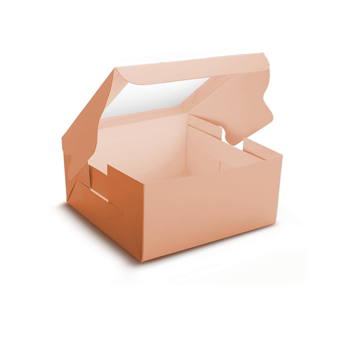 Peach 1 Kg Cake Box <br/> 10″X10″X5″ - PAPER-IT