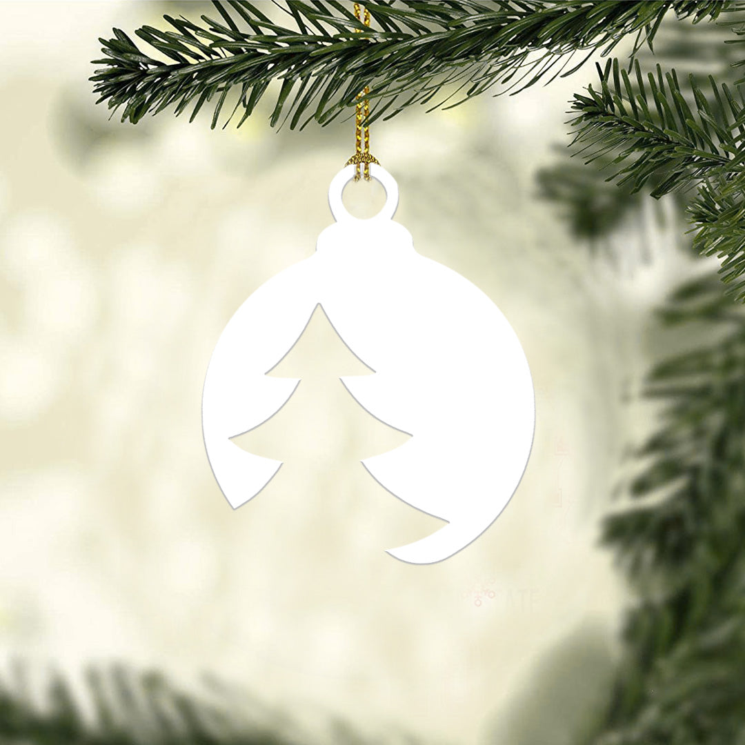 White christmas ornaments <br/> set of 5