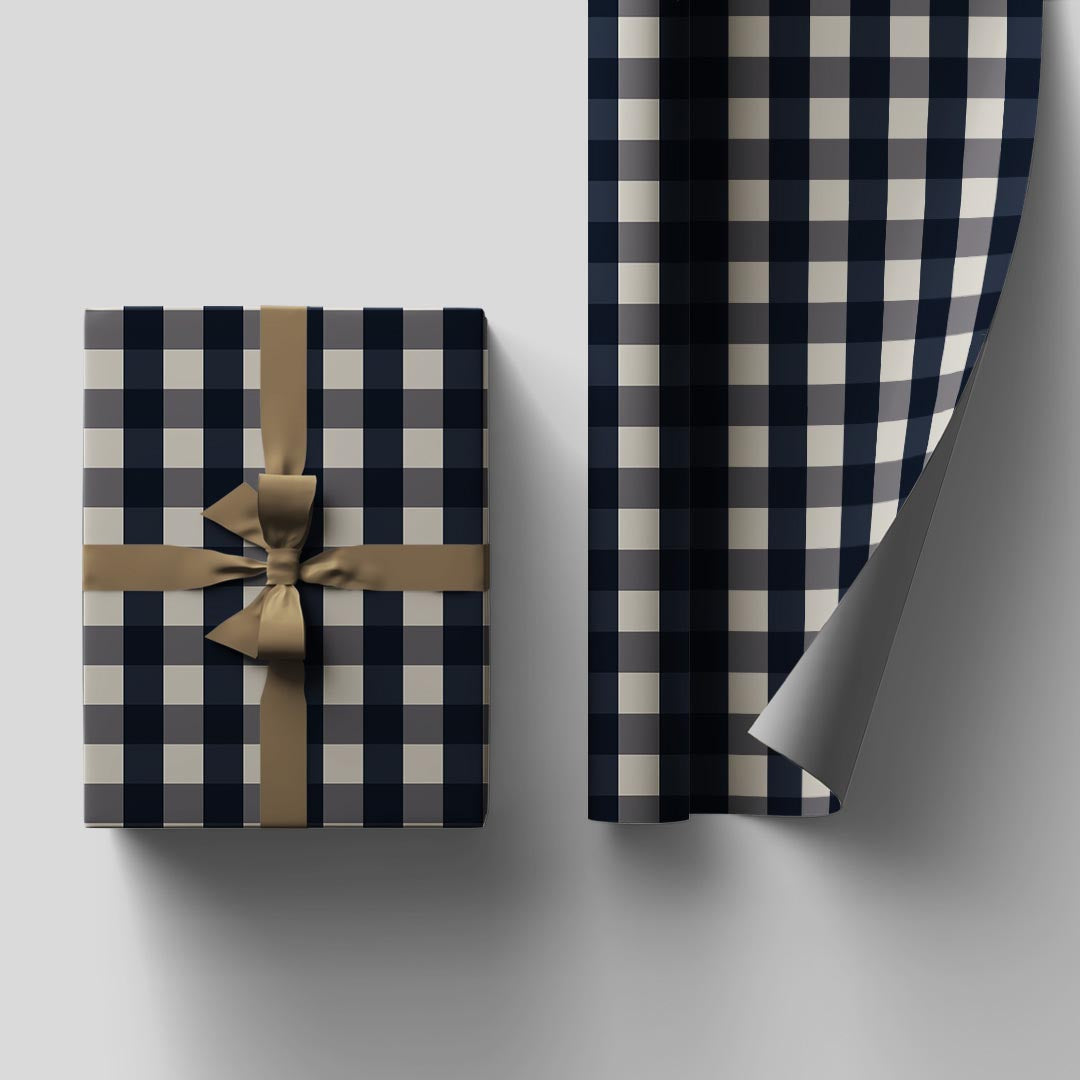 Checkered wrapping sheets+note cards<br/>(set of 5) - PAPER-IT