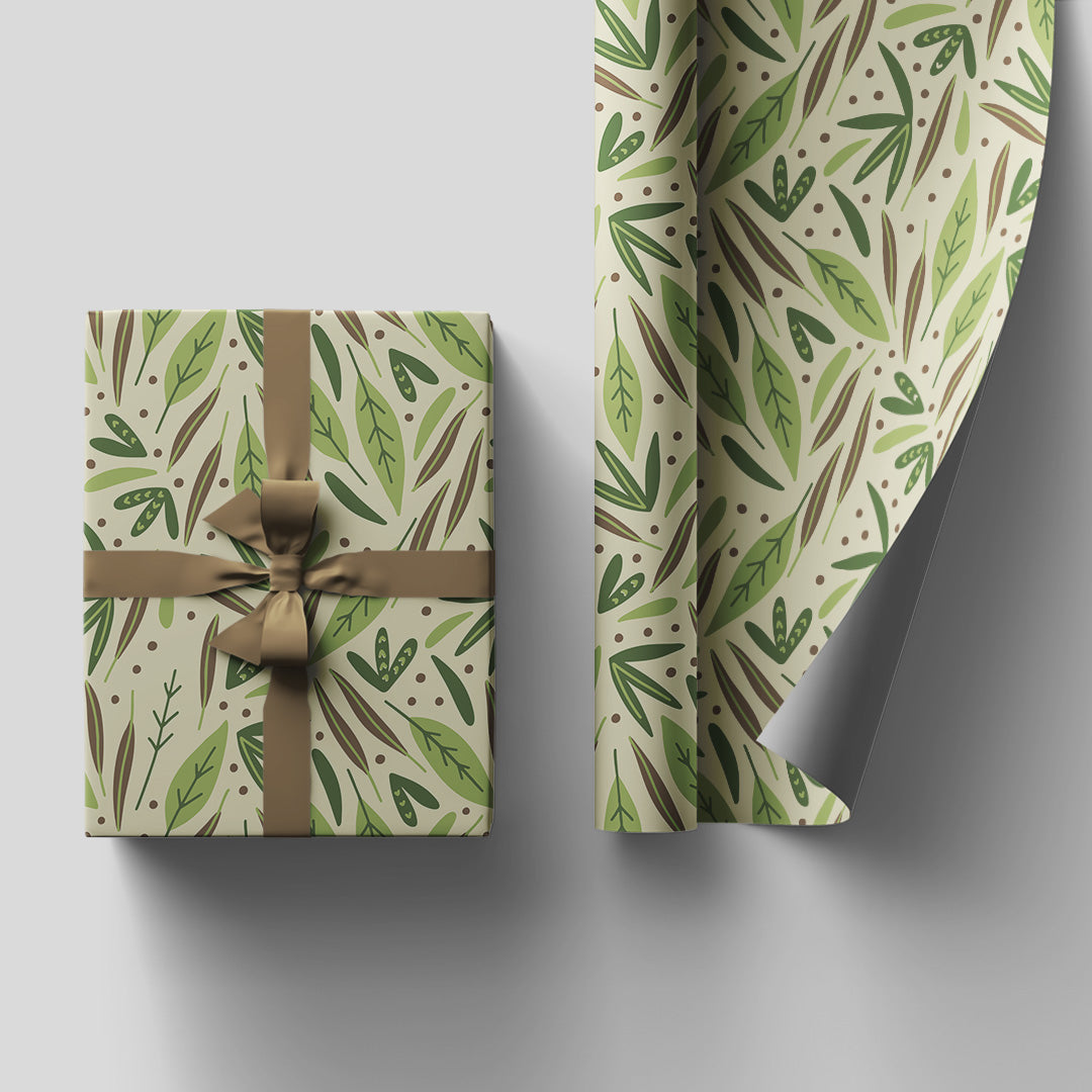 Leaves wrapping sheets+note cards<br/>(set of 5) - PAPER-IT