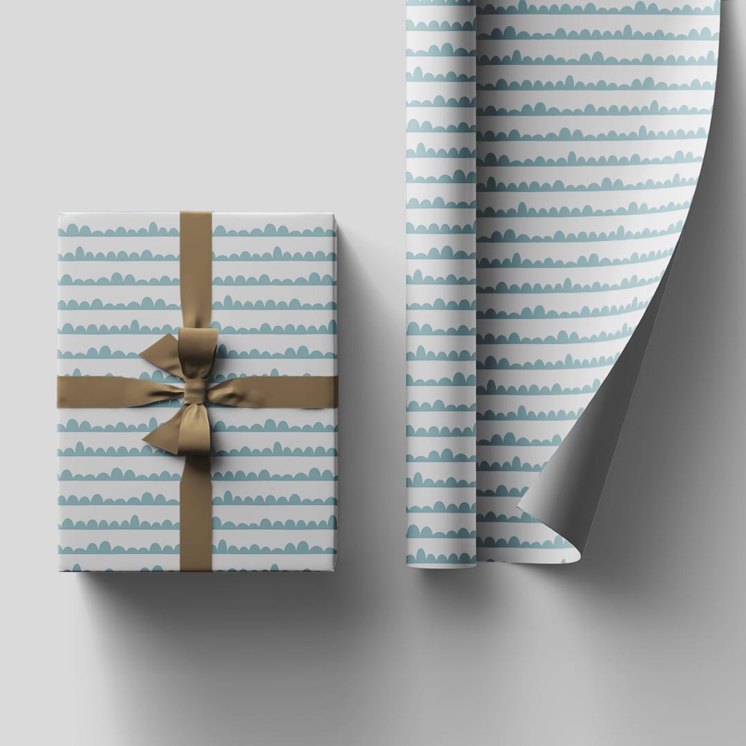 Acqua wrapping sheets+note cards<br/>(set of 5) - PAPER-IT