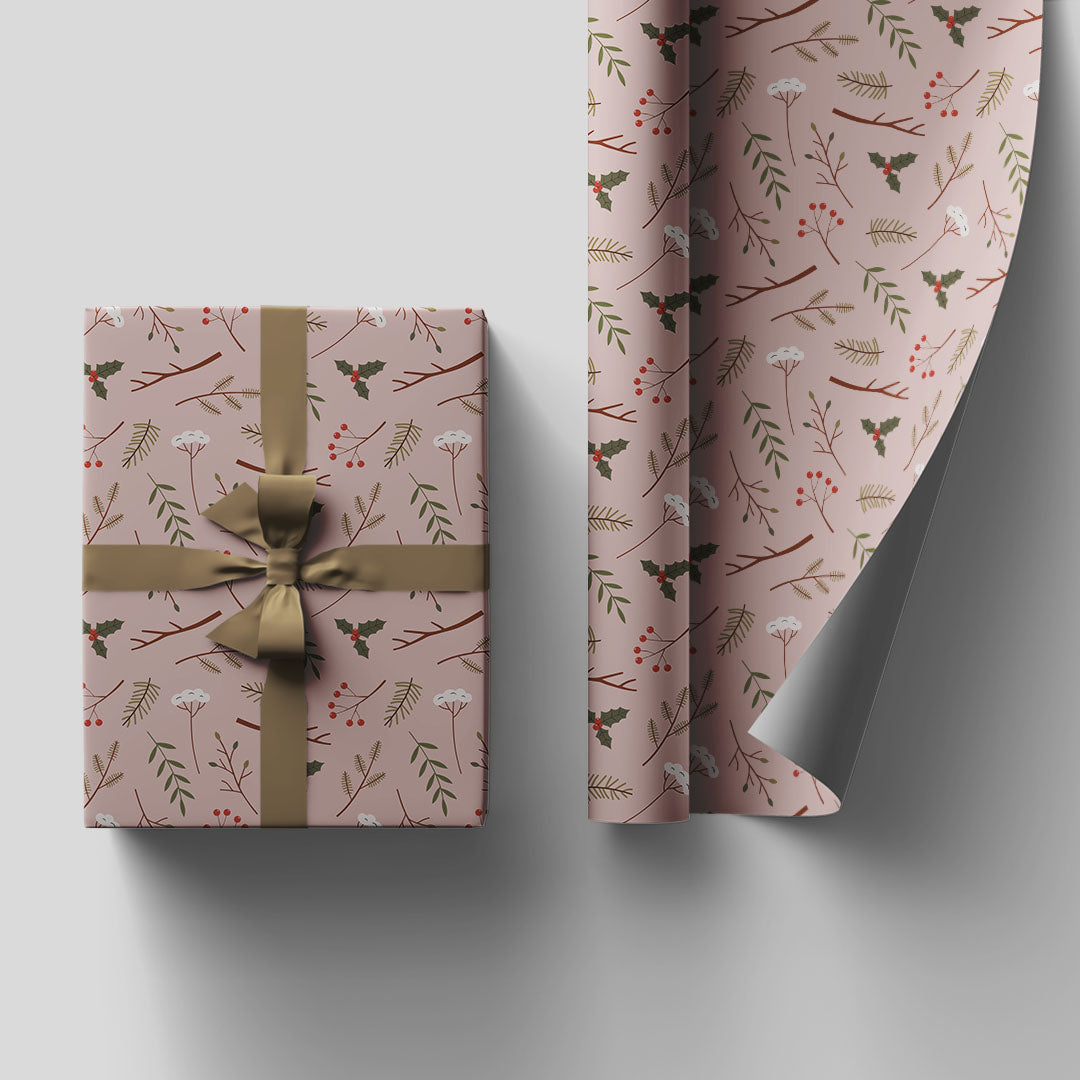 Pink wrapping sheets+note cards<br/>(set of 5) - PAPER-IT