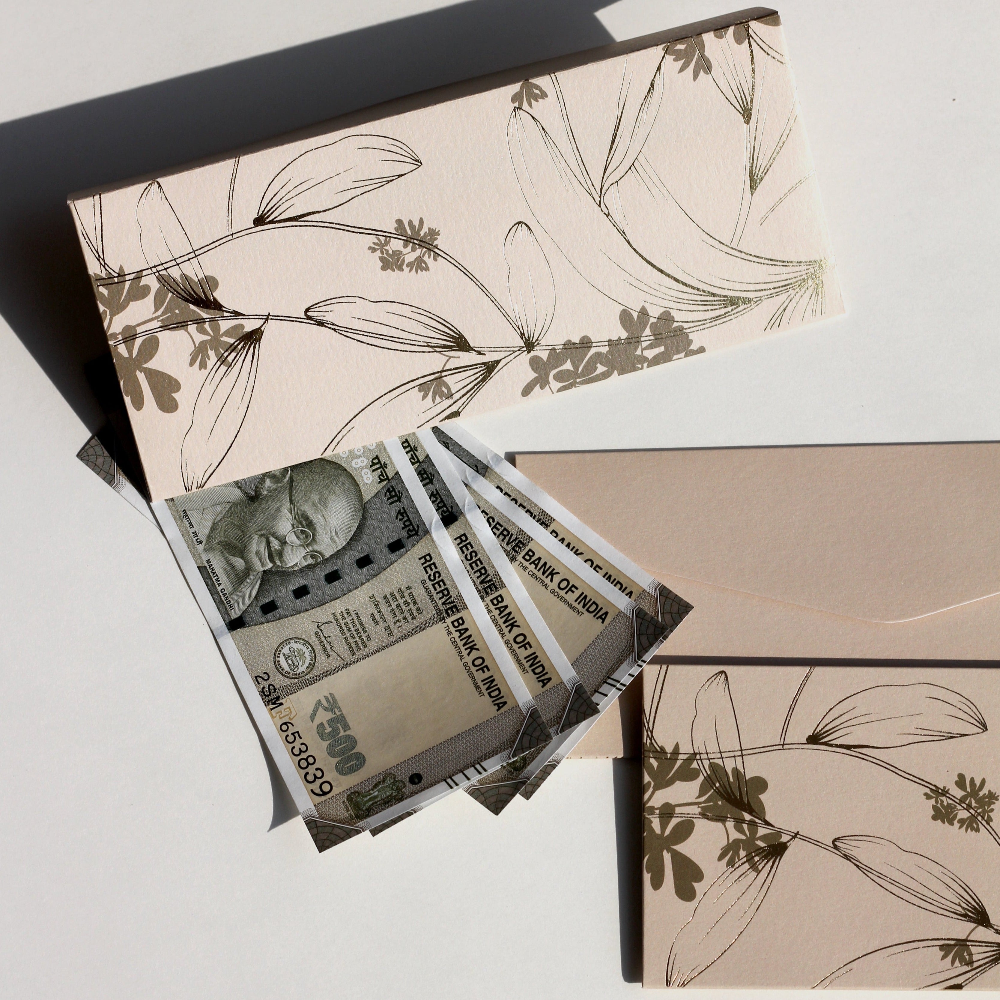 Ecru money envelopes (foiling) set of 12