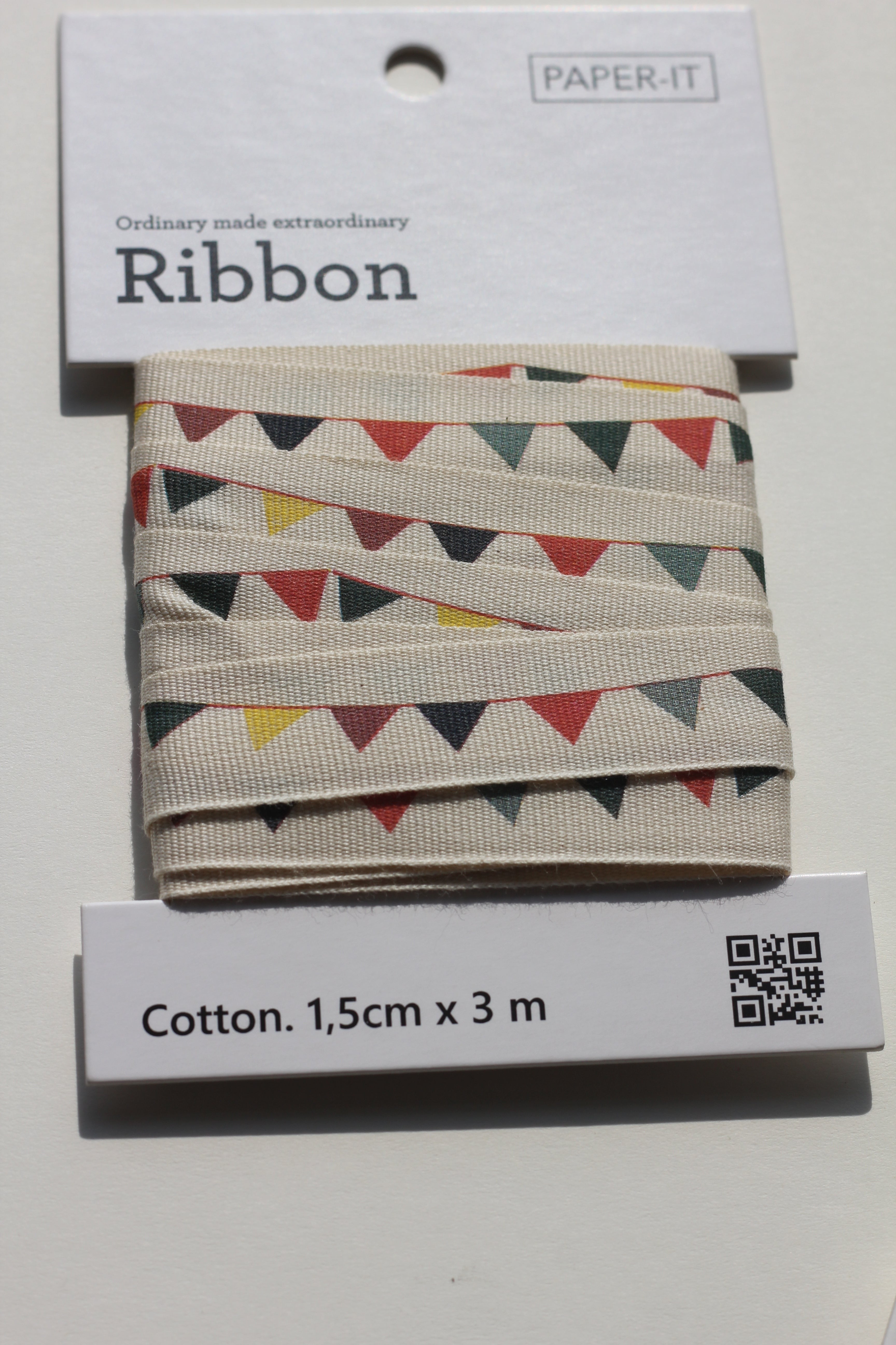 Happy birthday + bunting cotton ribbons (3 metre) set of 2