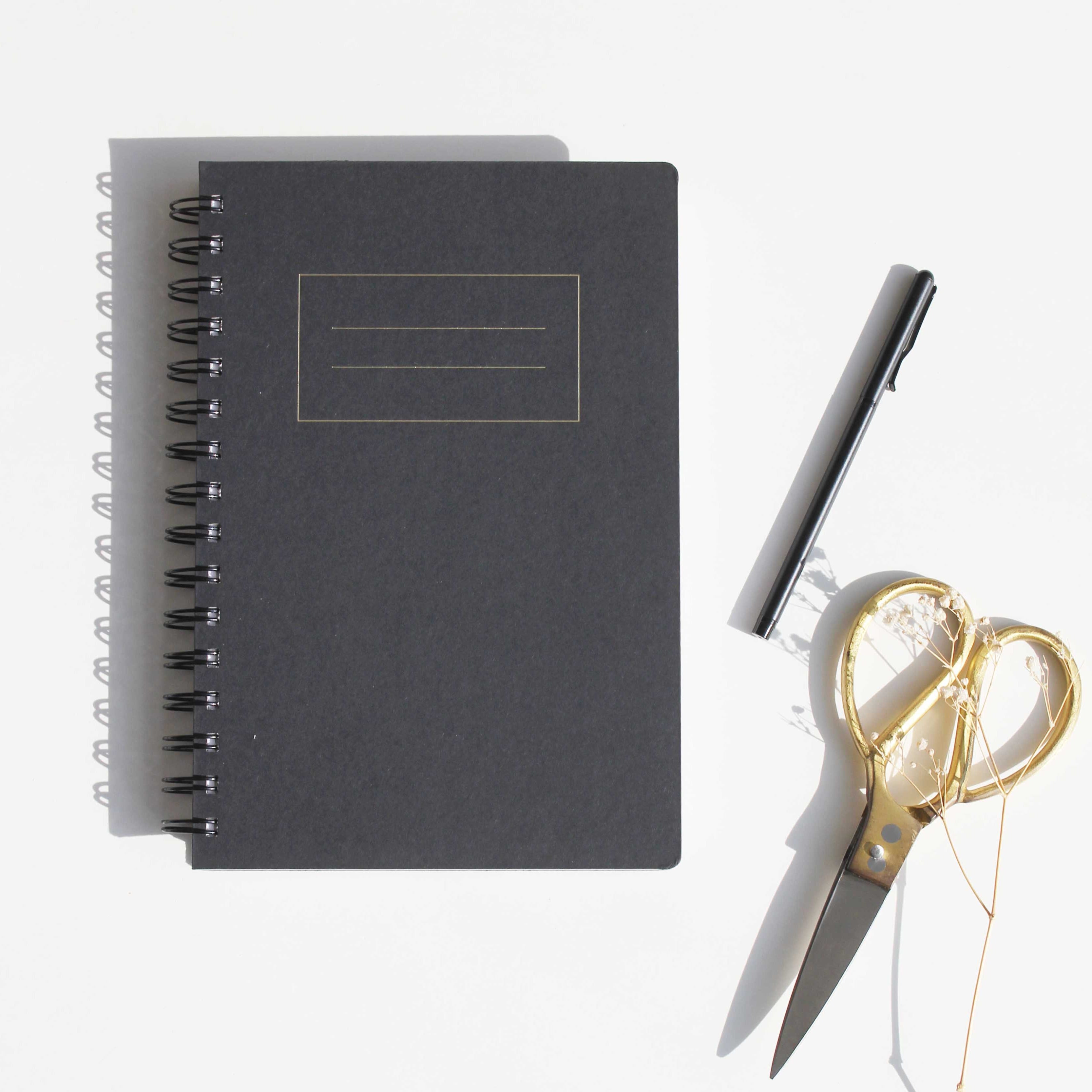 A5 Black Foiled Notebook