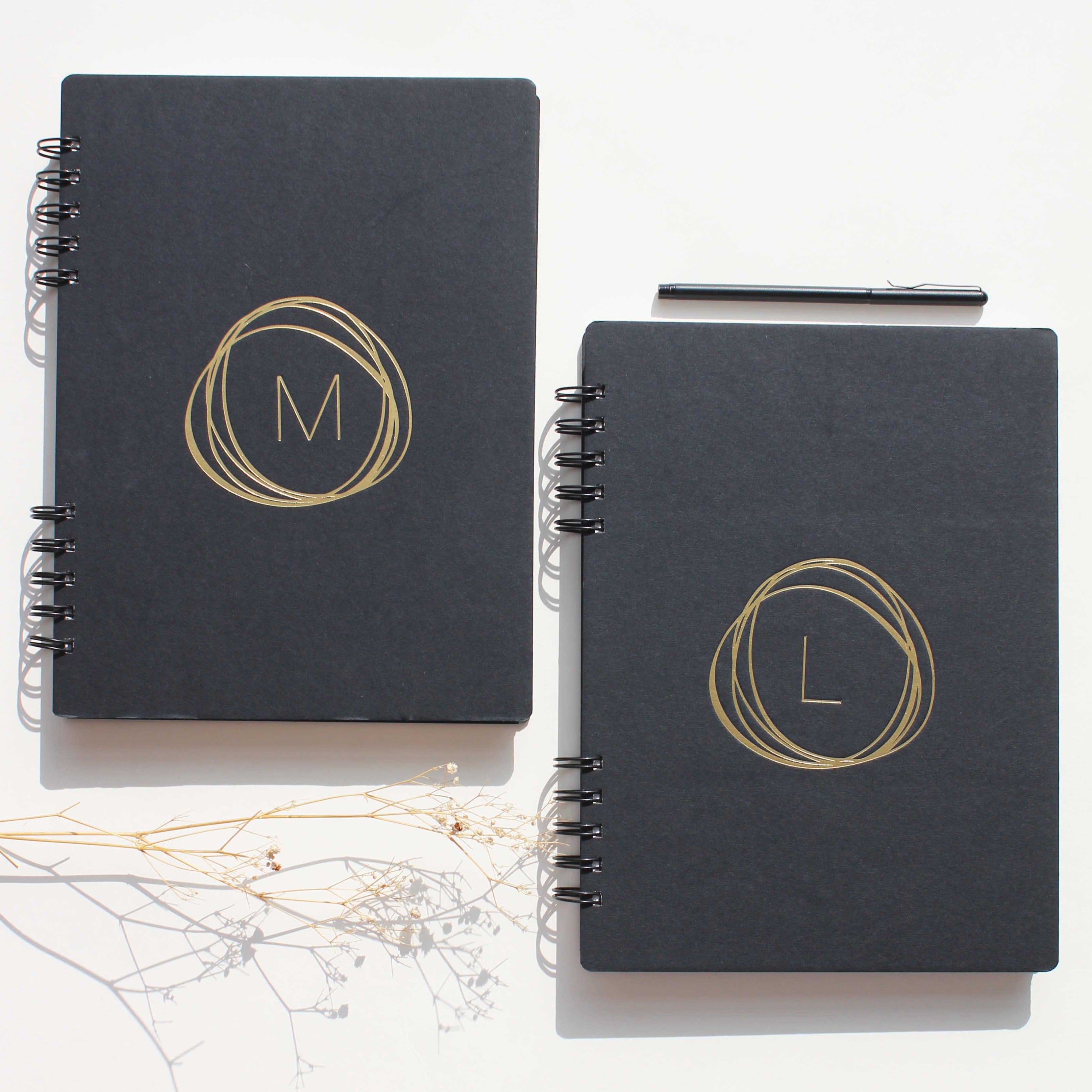 Initial Black Notebook <br/> (Gold foiling)