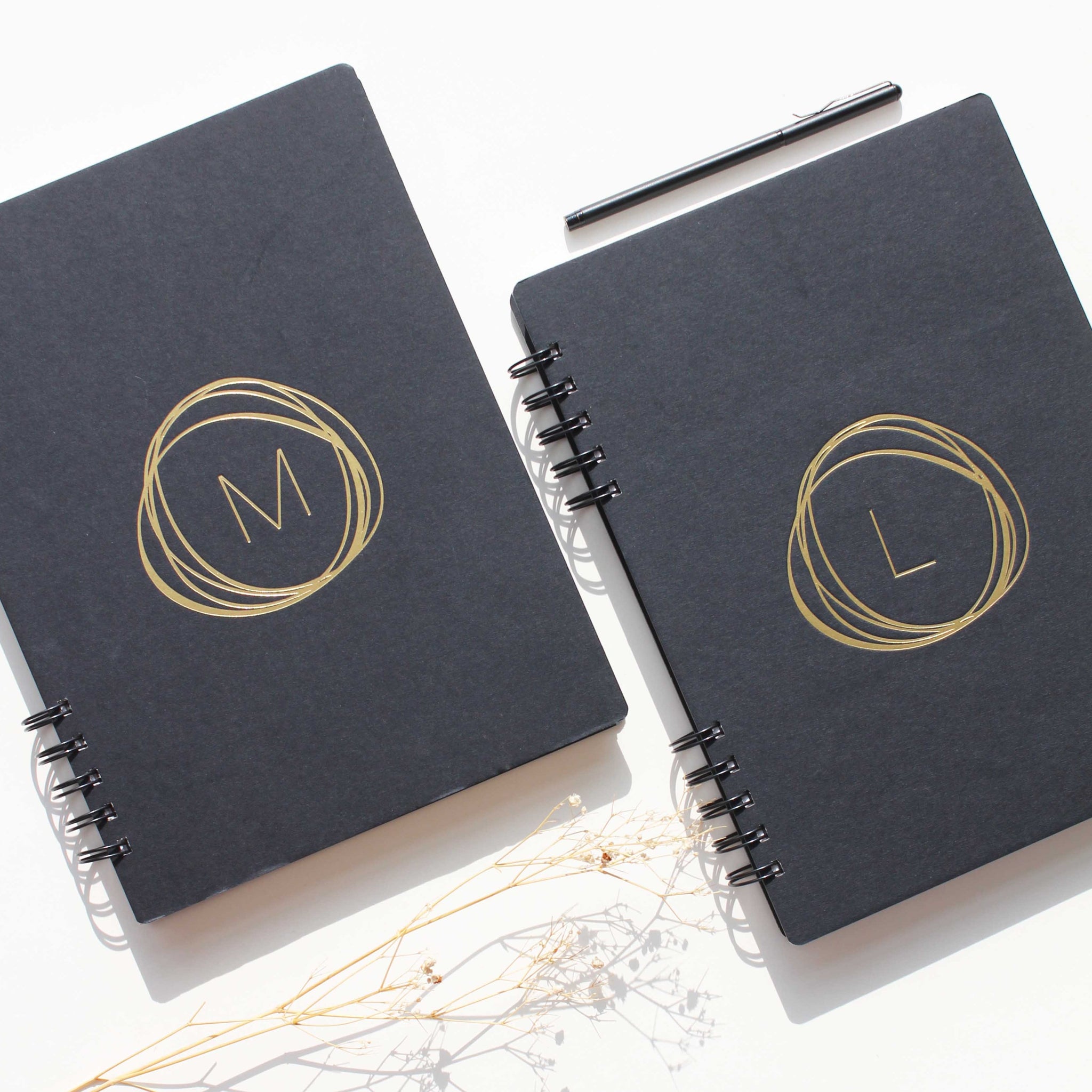 Initial Black Notebook (Gold foiling)