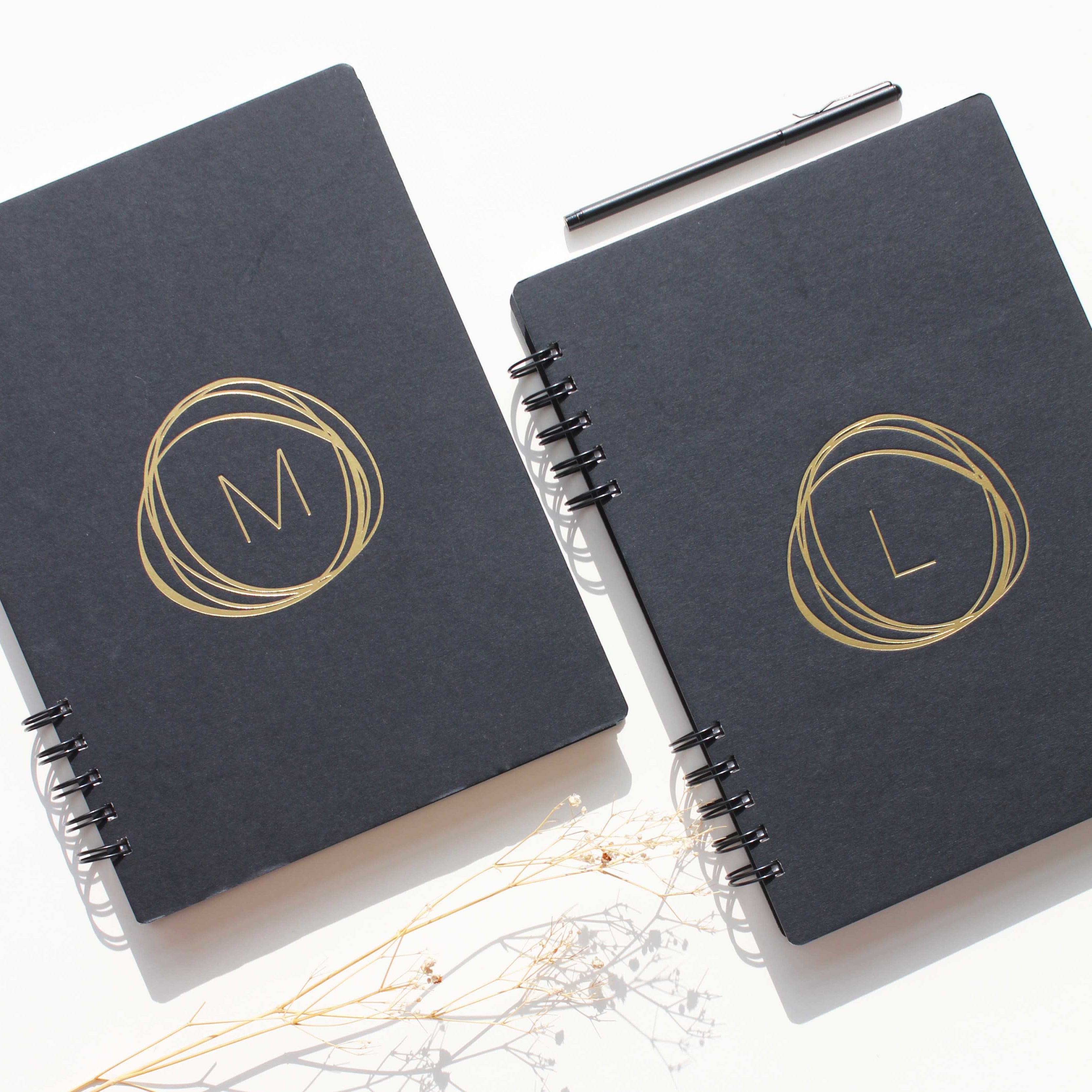 Initial Black Notebook <br/> (Gold foiling)