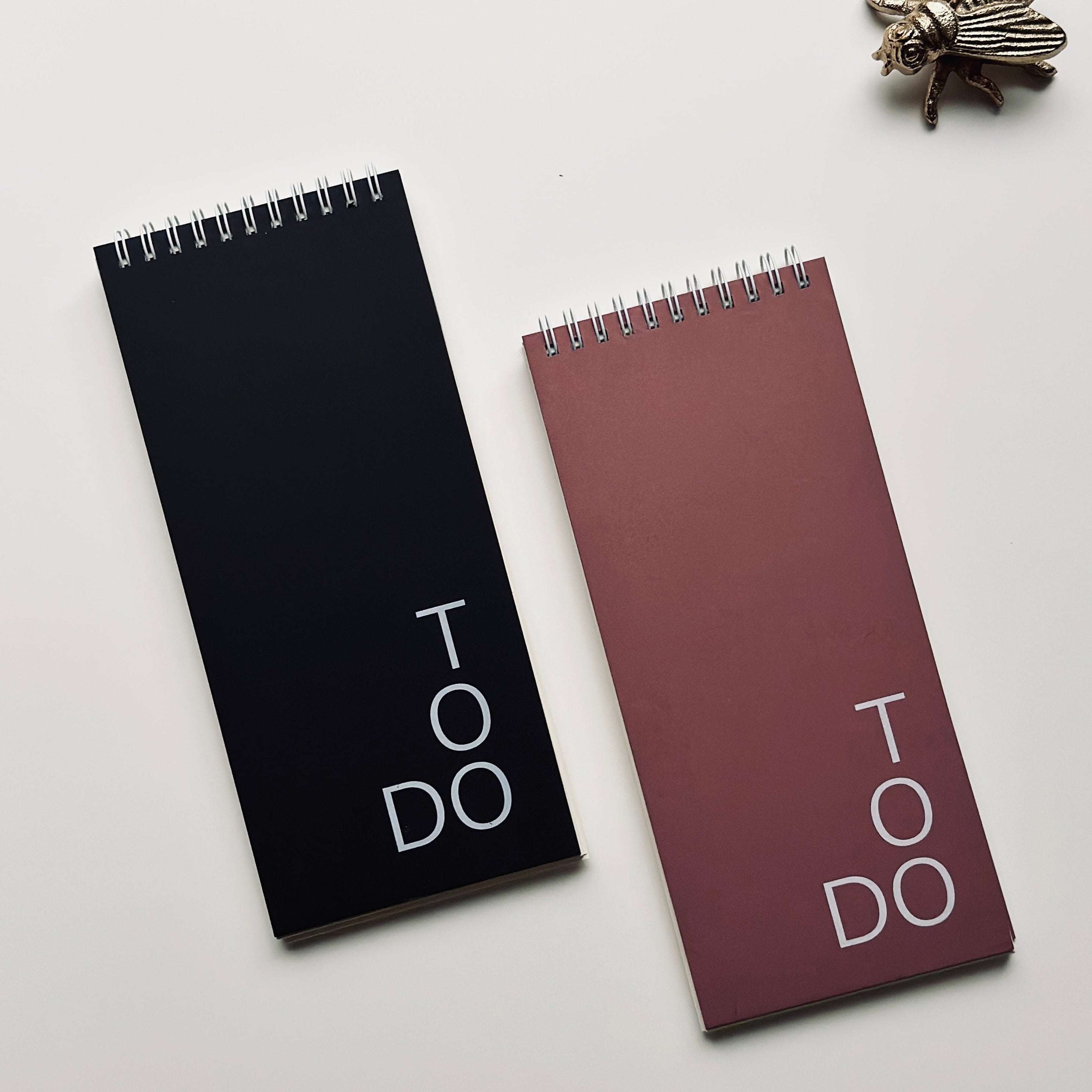 Black + rosebud notepads (set of 2)