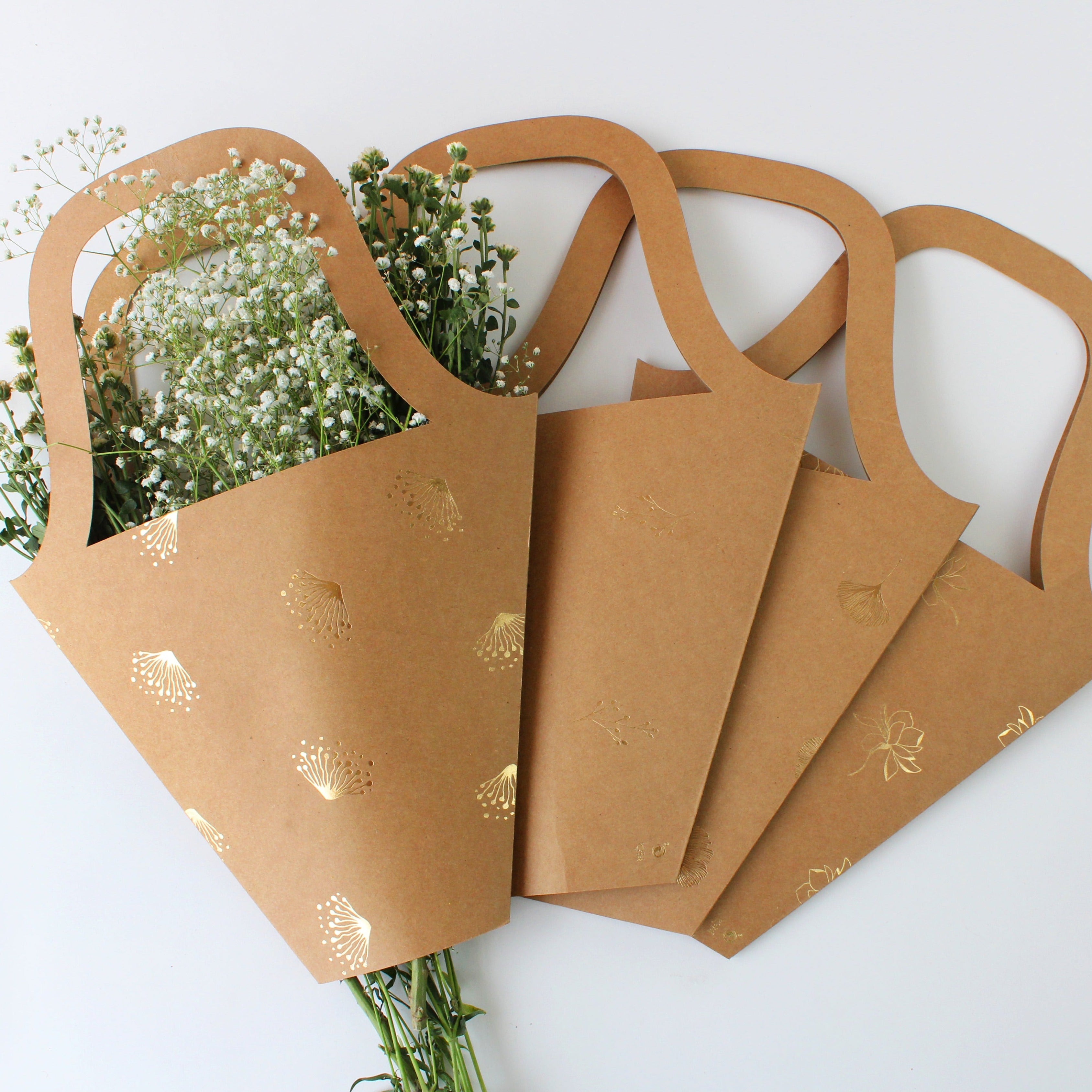 Assorted Flower bags foiled (set of 4)