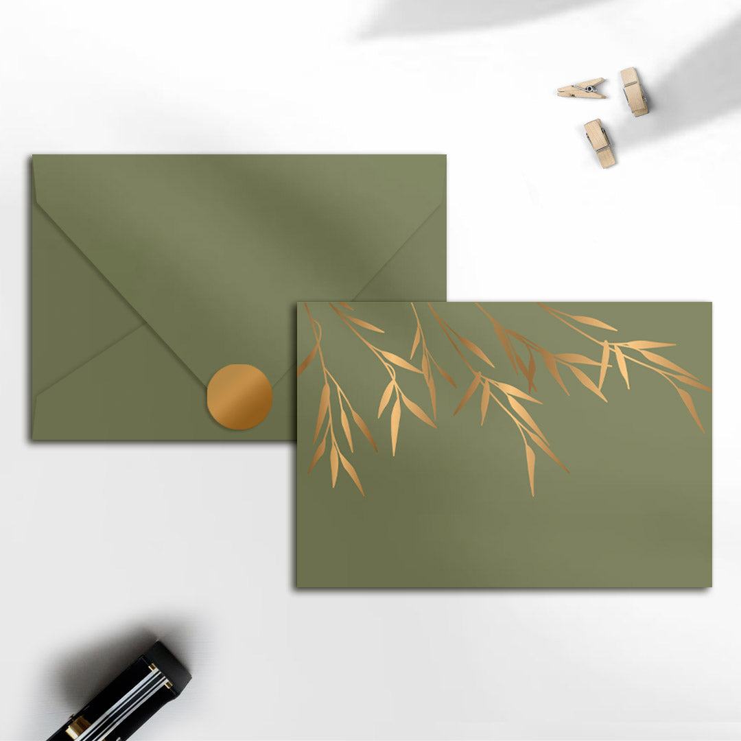 Mint invitation envelopes (foiling) set of 5 - PAPER-IT