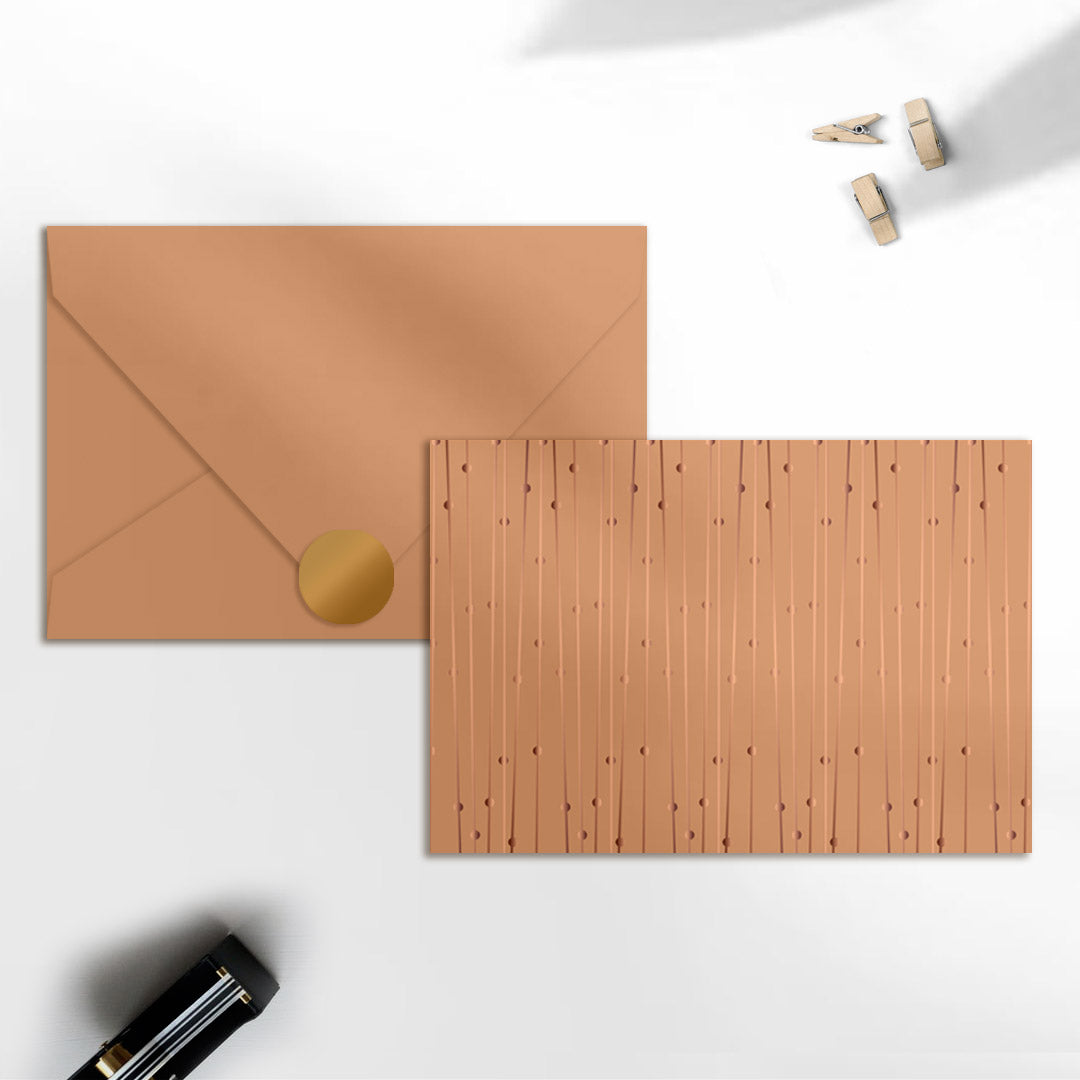Peach invitation envelopes (foiling) set of 5 - PAPER-IT