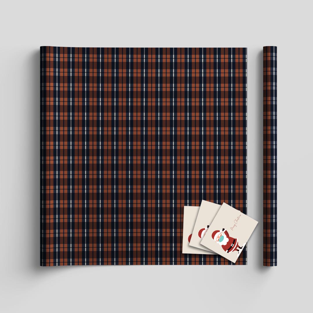 Plaid wrapping sheets+note cards<br/>(set of 5) - PAPER-IT