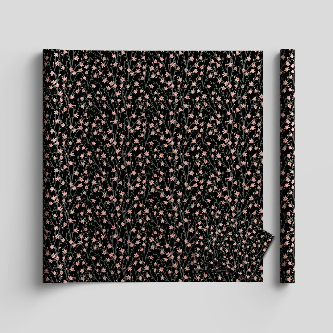 Cherry blossom darker wrapping sheets+note cards<br/>(set of 5) - PAPER-IT