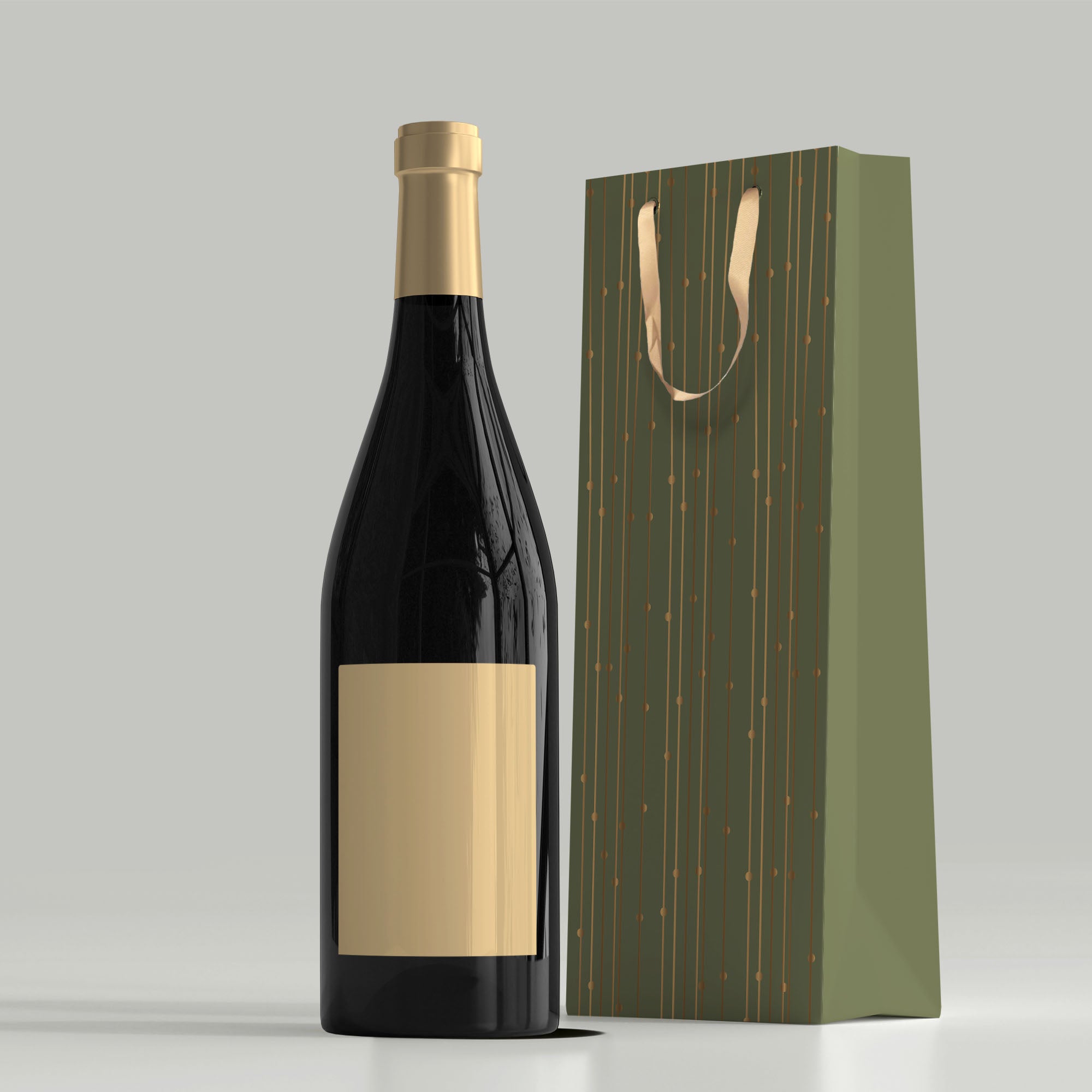 Pale Green wine bag (foiling) (set of 4) - PAPER-IT